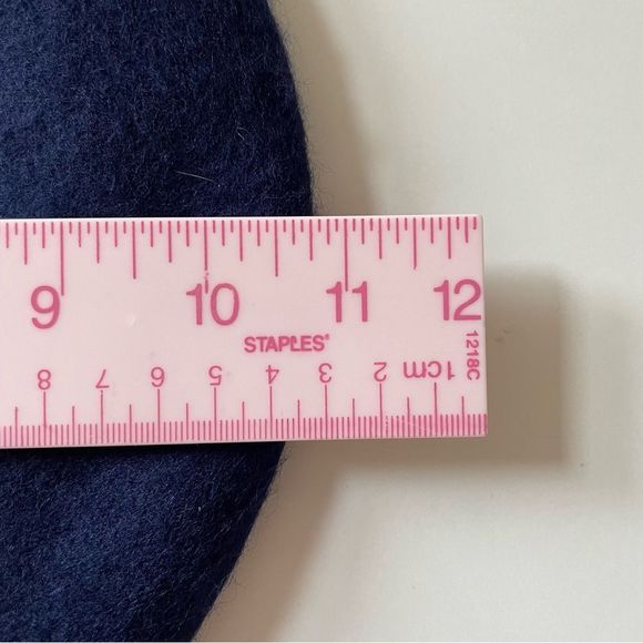 French Style Beret, Deep Blue, Classic Tail @ Center Top, Felted Wool Fe… - Picture 7 of 8